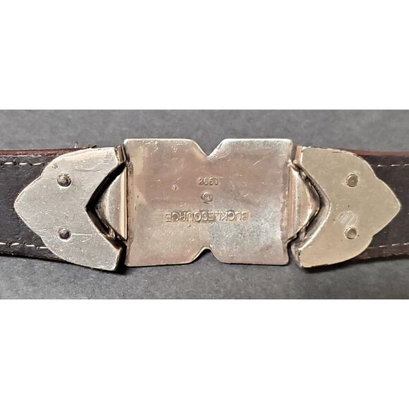 Vintage '98 PGA Tour Belt 538471 Brown Lizard Print Silver Concho MED 28/30 USA - Picture 12 of 16